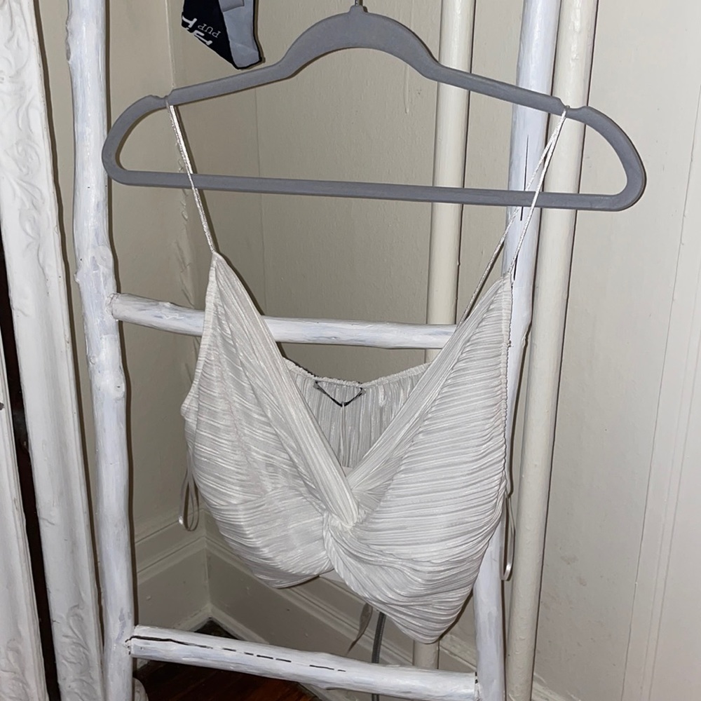NWT Zara White cross front tank